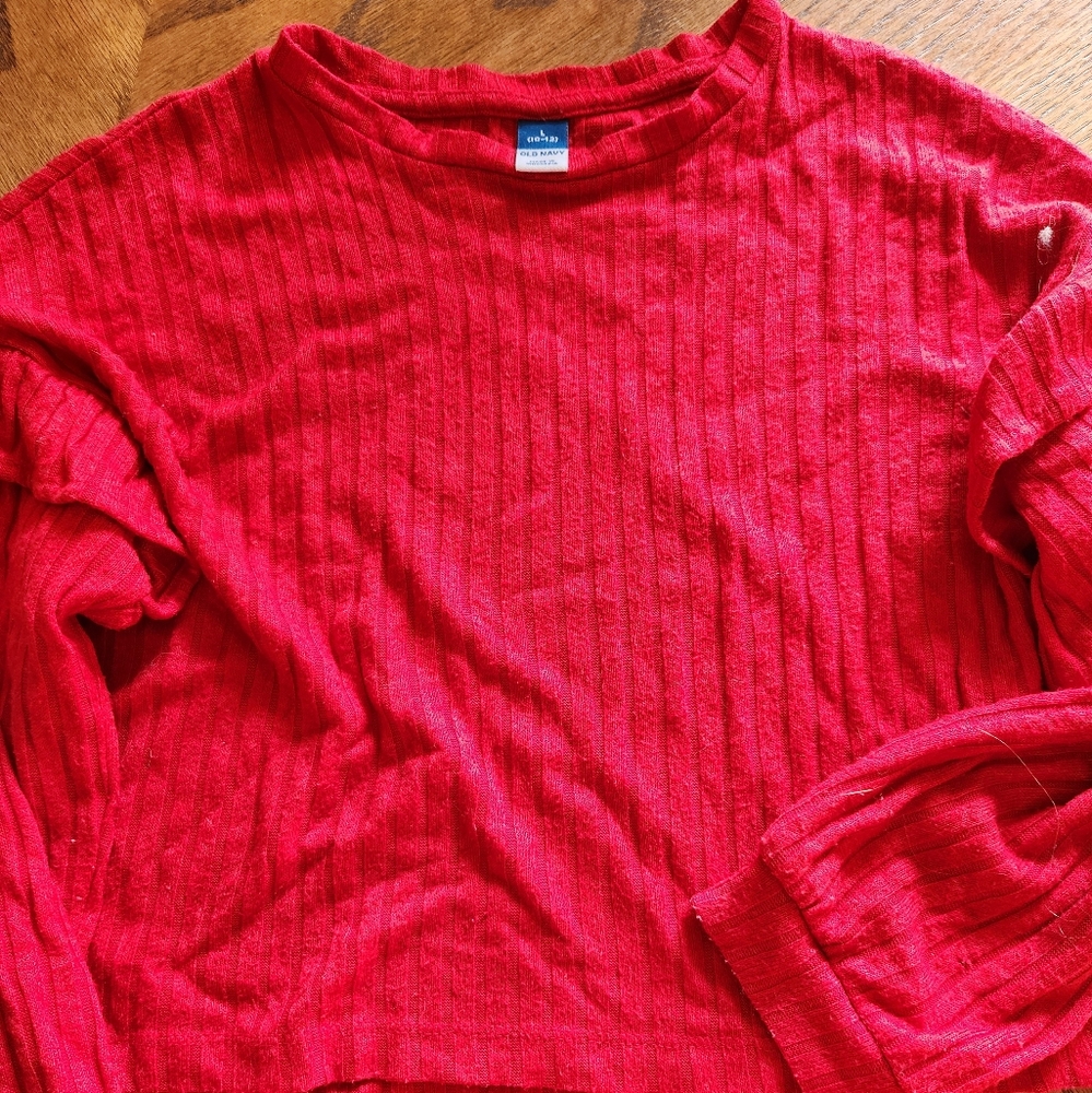 Girls Old Navy Red long sleeve shirt size large, 10-12